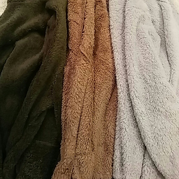 SUPER SOFT FUZZY fleece cardigan hoodie Army Green - Picture 4 of 6